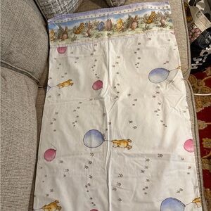 Vintage Classic Pooh Twin Flat Sheet & Pillowcase Disney 90s Storybook Balloon